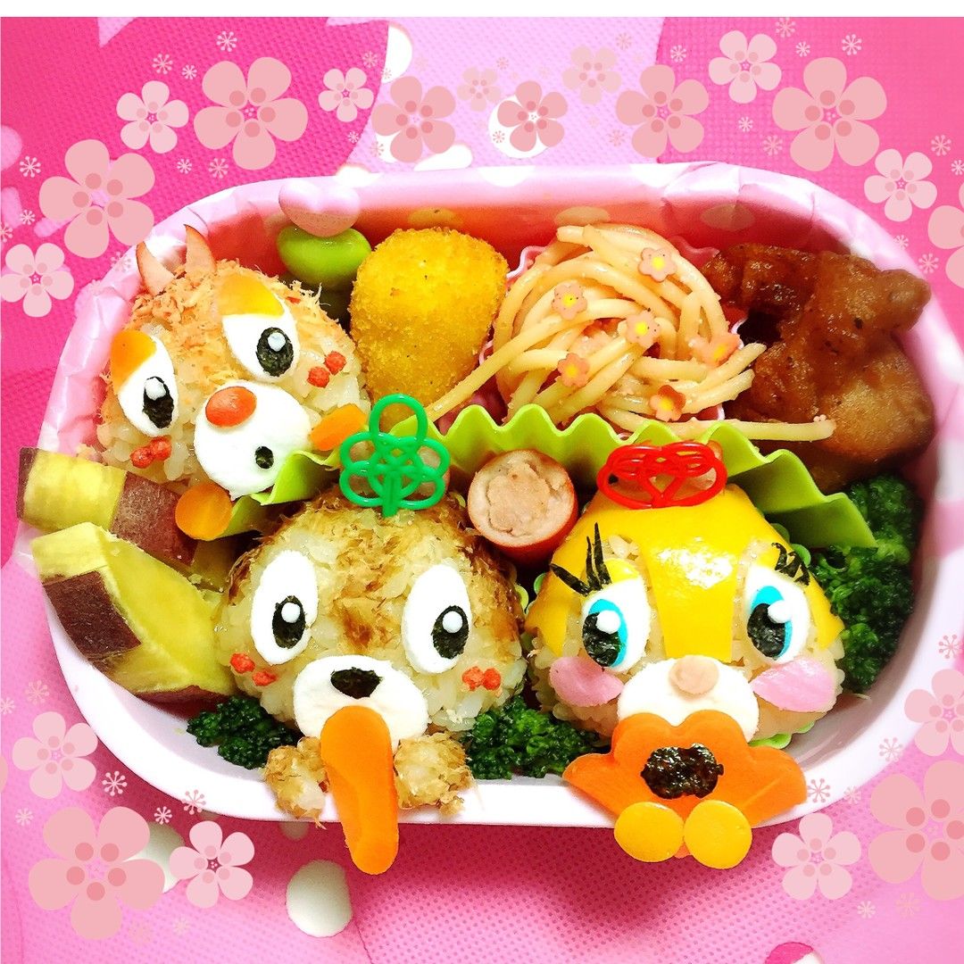 チップとデールとクラリスひな祭りキャラ弁 お弁当パーク みんなで作るお弁当レシピサイト