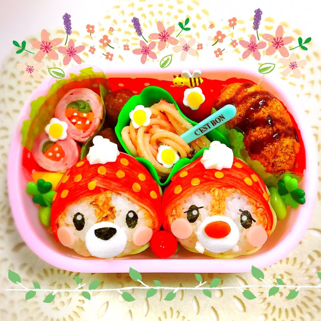 ツムツム チップ デール 苺ちゃんキャラ弁 お弁当パーク みんなで作るお弁当レシピサイト