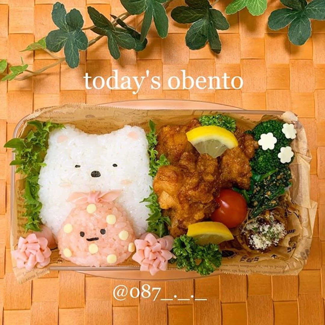 しろくま・ふろしきおにぎりと唐揚げ弁当 | お弁当パーク | みんなで